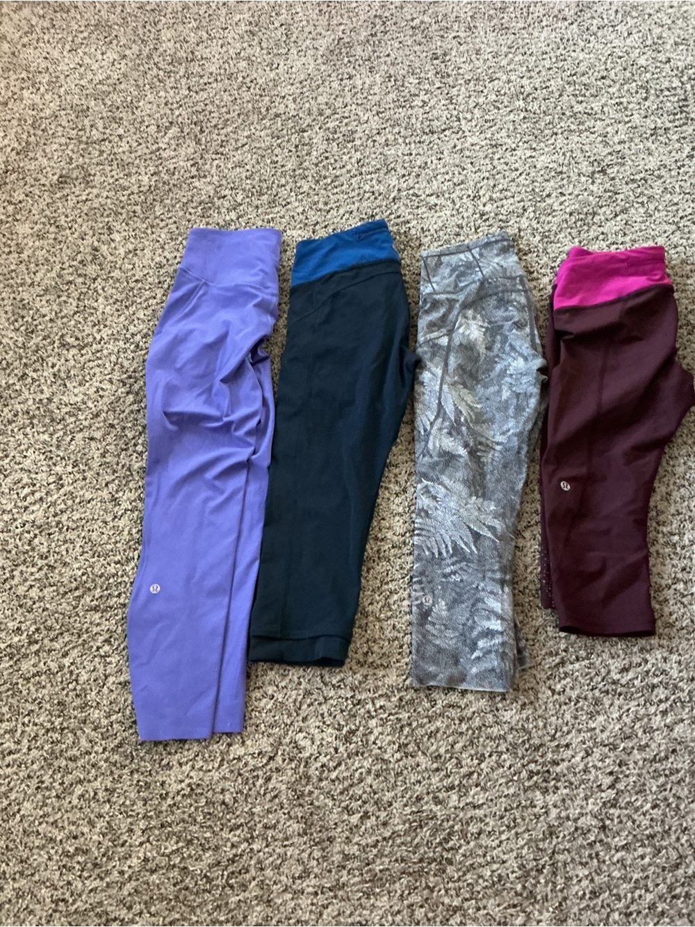 lululemon athletica Kids Purple, Black, Gray & Burgundy Active Legging Set